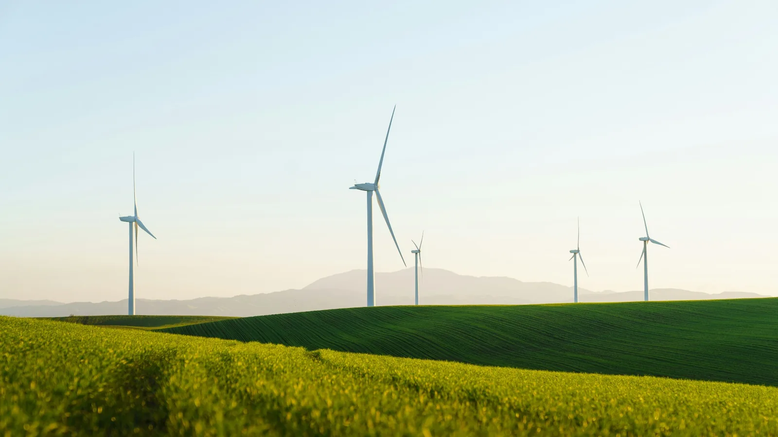 Windturbines in een groen landschap bij energie vergelijken